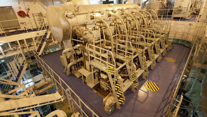 Industrial ship engine room